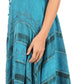 Sakkas Mila Long Corset Embroidered Cap Sleeve Dress With Adjustable Waist
