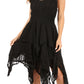 Sakkas Samsa Women's Sleeveless Casual Boho Flared Pixi Stonewashed Midi Dress