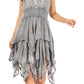 Sakkas Samsa Women's Sleeveless Casual Boho Flared Pixi Stonewashed Midi Dress