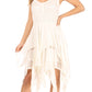 Sakkas Samsa Women's Sleeveless Casual Boho Flared Pixi Stonewashed Midi Dress