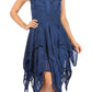 Sakkas Samsa Women's Sleeveless Casual Boho Flared Pixi Stonewashed Midi Dress