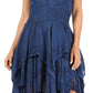 Sakkas Samsa Women's Sleeveless Casual Boho Flared Pixi Stonewashed Midi Dress