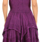 Sakkas Samsa Women's Sleeveless Casual Boho Flared Pixi Stonewashed Midi Dress