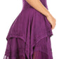 Sakkas Samsa Women's Sleeveless Casual Boho Flared Pixi Stonewashed Midi Dress