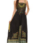 Sakkas Karla Smocked Bust Adjustable Strap Long Dress