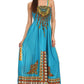Sakkas Karla Smocked Bust Adjustable Strap Long Dress
