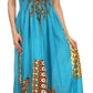 Sakkas Karla Smocked Bust Adjustable Strap Long Dress