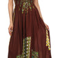 Sakkas Karla Smocked Bust Adjustable Strap Long Dress