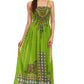 Sakkas Karla Smocked Bust Adjustable Strap Long Dress