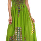 Sakkas Karla Smocked Bust Adjustable Strap Long Dress