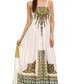 Sakkas Karla Smocked Bust Adjustable Strap Long Dress