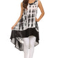 Sakkas Rae Mid Length Tie Dye Hi Low Dress / Cover Up