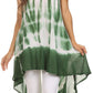 Sakkas Rae Mid Length Tie Dye Hi Low Dress / Cover Up