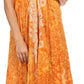 Sakkas Neyva Long Handkerchief Hem Embroidered Dyed Spaghetti Strap Batik Dress