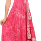 Sakkas Neyva Long Handkerchief Hem Embroidered Dyed Spaghetti Strap Batik Dress