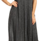 Sakkas Lila Freckled Dyed Cap Sleeve Scoopneck Long Caftan Dress / Cover Up