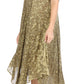 Sakkas Lila Freckled Dyed Cap Sleeve Scoopneck Long Caftan Dress / Cover Up
