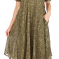 Sakkas Lila Freckled Dyed Cap Sleeve Scoopneck Long Caftan Dress / Cover Up