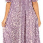Sakkas Lila Freckled Dyed Cap Sleeve Scoopneck Long Caftan Dress / Cover Up