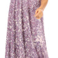 Sakkas Lila Freckled Dyed Cap Sleeve Scoopneck Long Caftan Dress / Cover Up