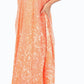 Sakkas Lila Freckled Dyed Cap Sleeve Scoopneck Long Caftan Dress / Cover Up