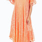 Sakkas Lila Freckled Dyed Cap Sleeve Scoopneck Long Caftan Dress / Cover Up