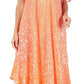 Sakkas Lila Freckled Dyed Cap Sleeve Scoopneck Long Caftan Dress / Cover Up