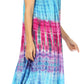 Sakkas Nora Sleeveless Embroidered Short Tie Dye Caftan Dress / Cover Up