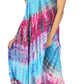 Sakkas Nora Sleeveless Embroidered Short Tie Dye Caftan Dress / Cover Up