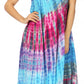 Sakkas Nora Sleeveless Embroidered Short Tie Dye Caftan Dress / Cover Up
