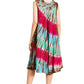 Sakkas Nora Sleeveless Embroidered Short Tie Dye Caftan Dress / Cover Up
