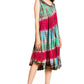 Sakkas Nora Sleeveless Embroidered Short Tie Dye Caftan Dress / Cover Up