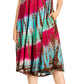 Sakkas Nora Sleeveless Embroidered Short Tie Dye Caftan Dress / Cover Up