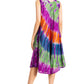 Sakkas Nora Sleeveless Embroidered Short Tie Dye Caftan Dress / Cover Up