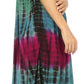 Sakkas Nora Sleeveless Embroidered Short Tie Dye Caftan Dress / Cover Up