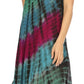 Sakkas Nora Sleeveless Embroidered Short Tie Dye Caftan Dress / Cover Up