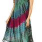 Sakkas Nora Sleeveless Embroidered Short Tie Dye Caftan Dress / Cover Up
