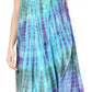 Sakkas Nora Sleeveless Embroidered Short Tie Dye Caftan Dress / Cover Up