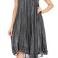 Sakkas Nora Sleeveless Embroidered Short Tie Dye Caftan Dress / Cover Up
