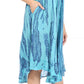 Sakkas Nora Sleeveless Embroidered Short Tie Dye Caftan Dress / Cover Up