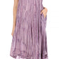 Sakkas Nora Sleeveless Embroidered Short Tie Dye Caftan Dress / Cover Up