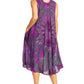 Sakkas Nora Sleeveless Embroidered Short Tie Dye Caftan Dress / Cover Up