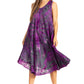 Sakkas Nora Sleeveless Embroidered Short Tie Dye Caftan Dress / Cover Up
