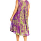Sakkas Nora Sleeveless Embroidered Short Tie Dye Caftan Dress / Cover Up