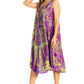 Sakkas Nora Sleeveless Embroidered Short Tie Dye Caftan Dress / Cover Up