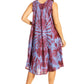 Sakkas Nora Sleeveless Embroidered Short Tie Dye Caftan Dress / Cover Up