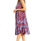 Sakkas Nora Sleeveless Embroidered Short Tie Dye Caftan Dress / Cover Up
