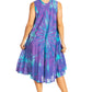 Sakkas Nora Sleeveless Embroidered Short Tie Dye Caftan Dress / Cover Up