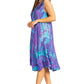 Sakkas Nora Sleeveless Embroidered Short Tie Dye Caftan Dress / Cover Up