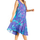 Sakkas Nora Sleeveless Embroidered Short Tie Dye Caftan Dress / Cover Up